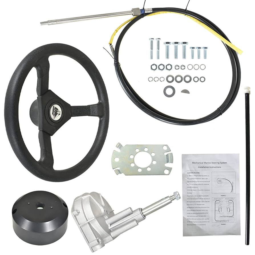 ◆Haruru◆ Amazon.com: WFLNHB 13FT Boat Rotary Steering System Outboard